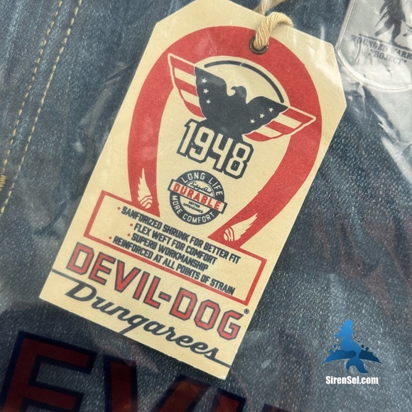 1118 NWT Devil-Dog Dungarees Slim Straight Jeans -  Size 36Wx32L - Blue - Moore - Picture 4 of 12